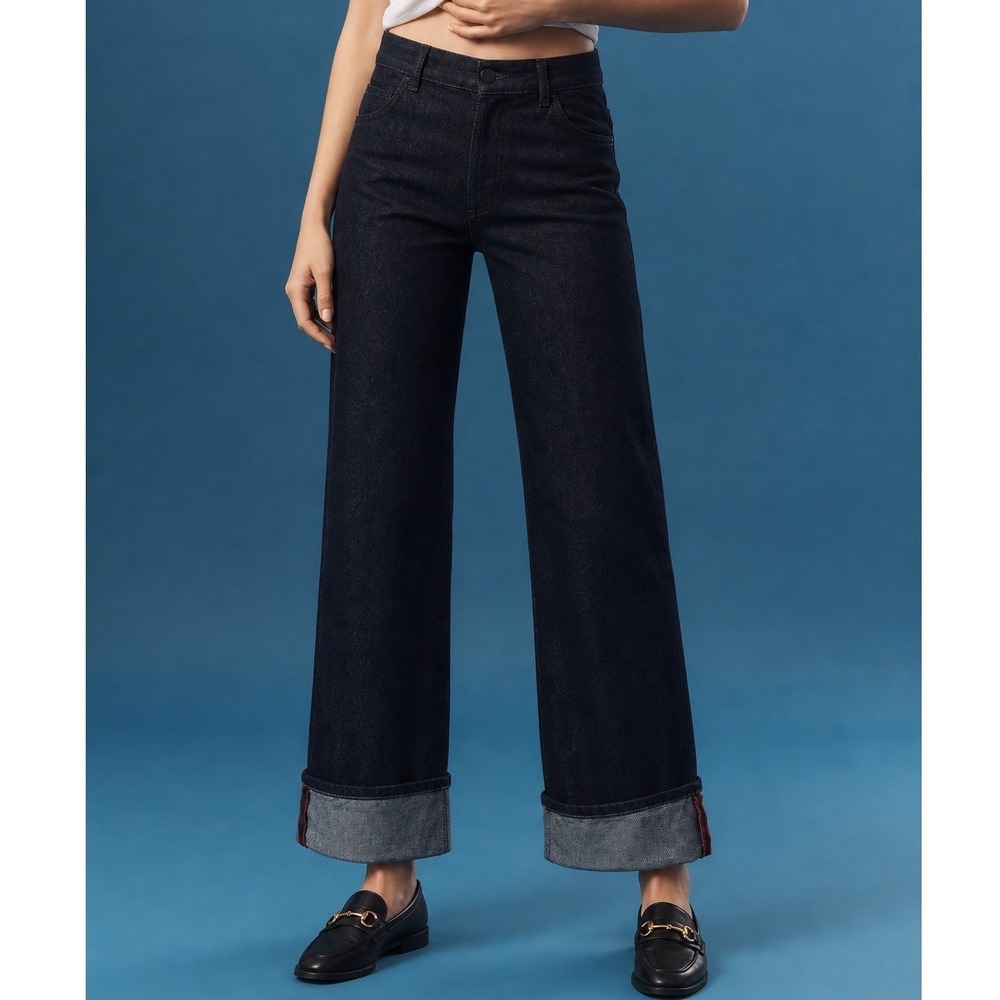 Damson Madder Anthropologie Sylvie High Rise Cuffed Jeans Black NWT Size 10